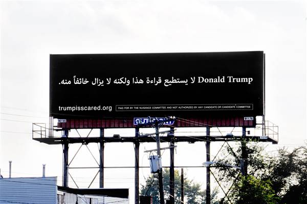 Anti-Trump Billboard in Michigan Taunts Candidate — in Arabic