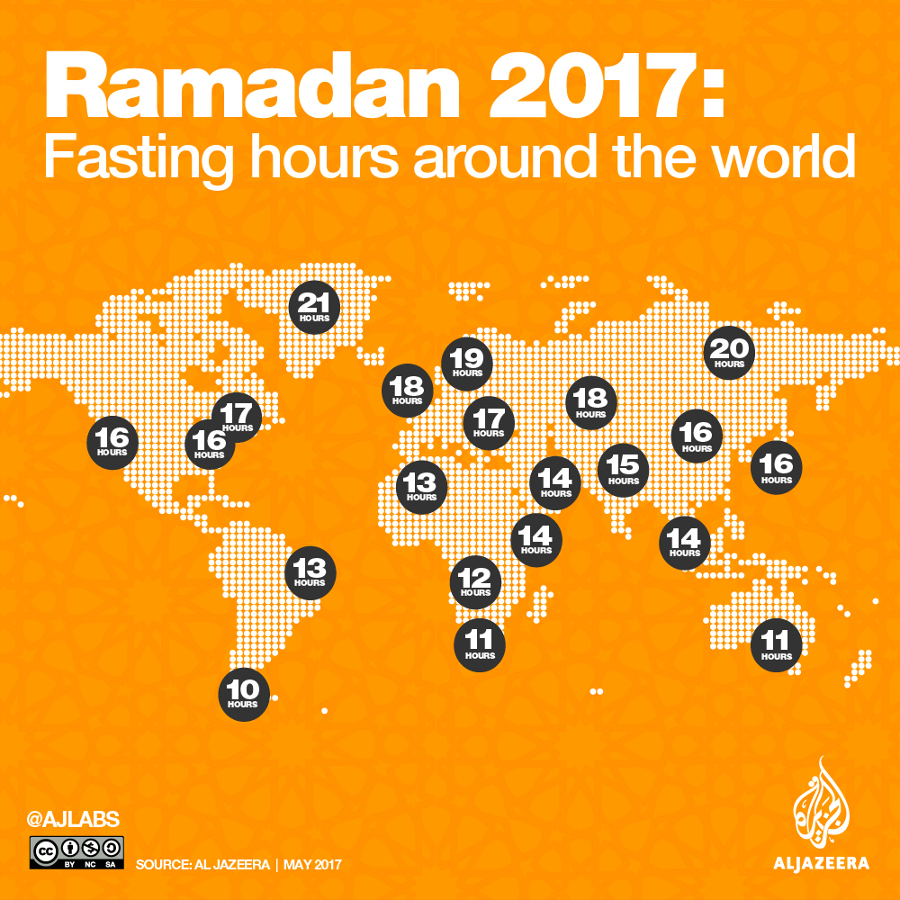 Ramadan 2017: Fasting hours around the world