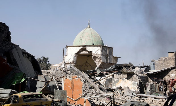 Iraqi forces enter Mosul mosque where Isis declared caliphate