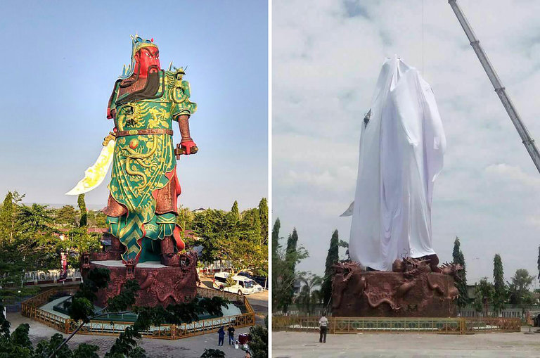 In Indonesia, Chinese Deity Is Covered in Sheet After Muslims Protest