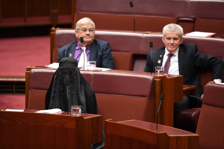 Australian Senator Wears Burqa in Parliament to Push for Ban