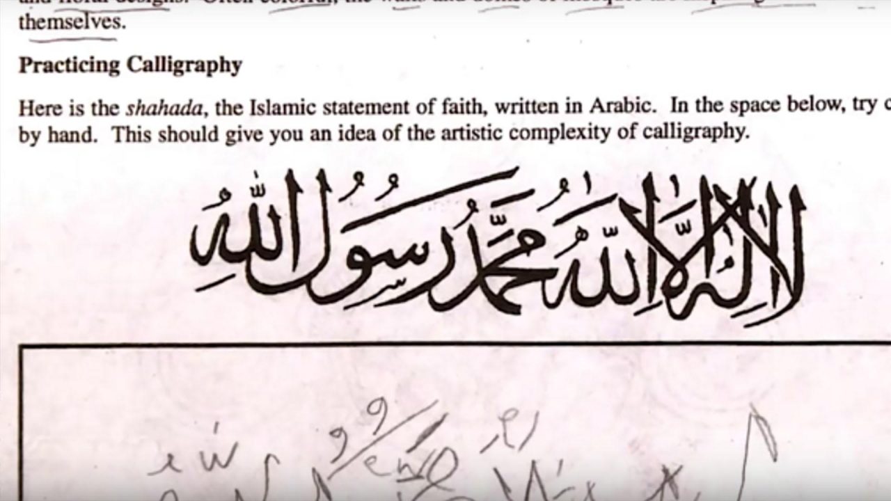Outrage After School Tells Kids To Write Islamic Faith Declaration. This Isn’t Even The Beginning.