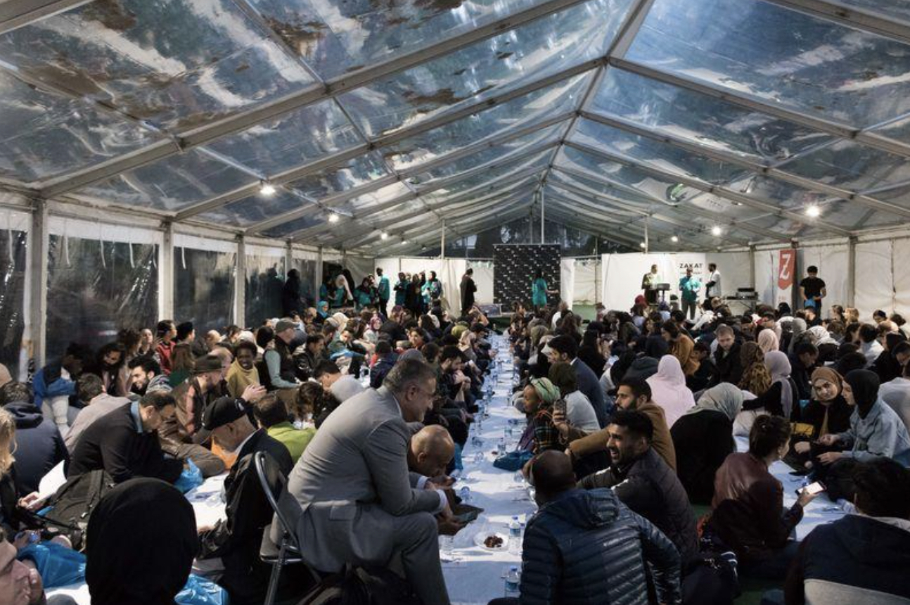Strangers Break Bread at Ramadan Tent in London Park