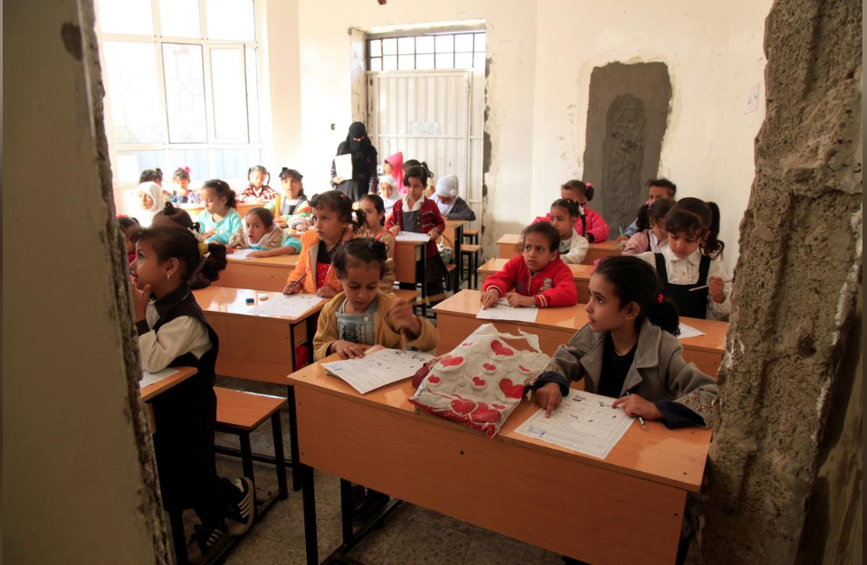 As teachers get paid, learning returns to bombed-out Yemen school