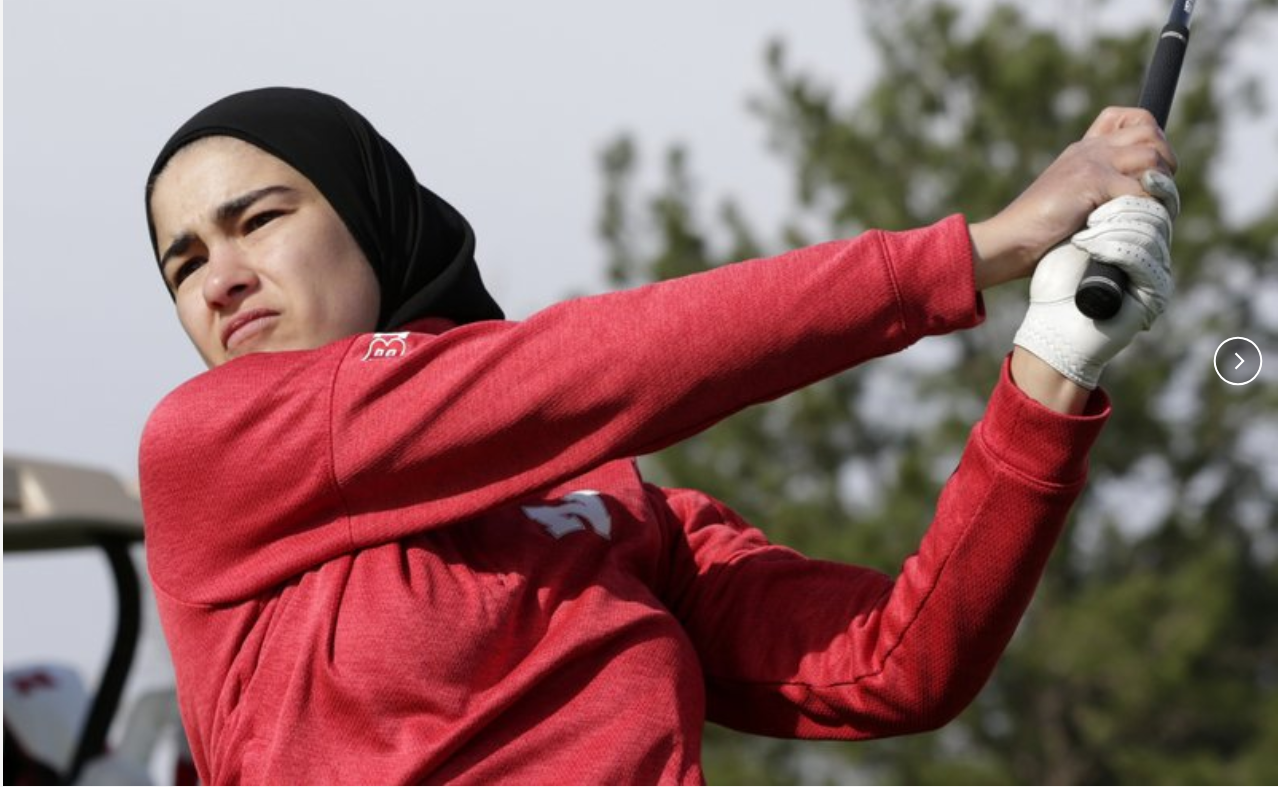 College golfer in hijab out to blaze trail for Muslim girls