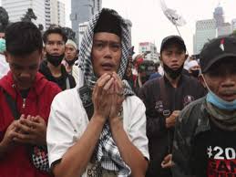 Muslim Protesters March against Indonesia's New Labour Law