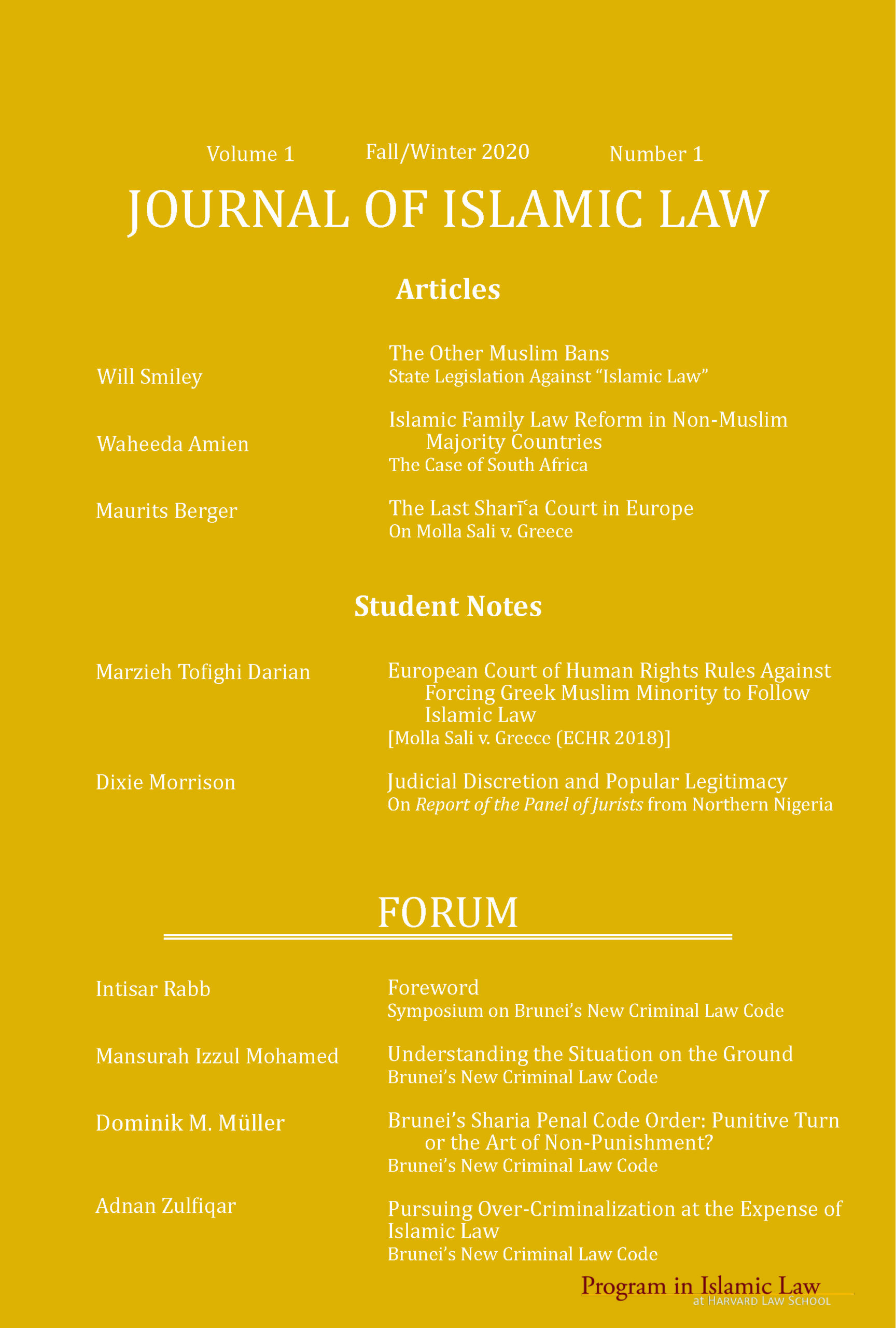 Journal of Islamic Law